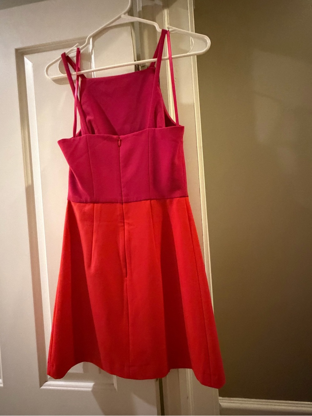 French Connection Pink and Orange Colorblock Mini Dress - Picture 2 of 3